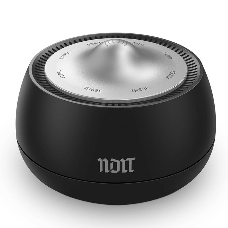 Portable Multifunction Percussion Instrument Electronic Tibetan Singing Bowl - 8 Healing Frequencies (369-963Hz), USB-C Rechargeable Battery Calming Device with Timer, Vibration, Auto/Manual Modes for Relaxation, Self Care Gadgets, Unique Cool Gifts