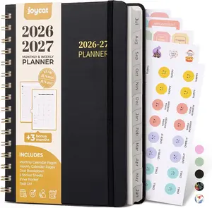 JoyCat Academic Planner 2026-2027, July 2026 - June 2027, A5 Weekly & Monthly Planner, Hardcover Agenda with Tabs, 5 Sticker Sheets, Elastic Closure & Pocket for Teachers & Students, 6.3" x 8.5"