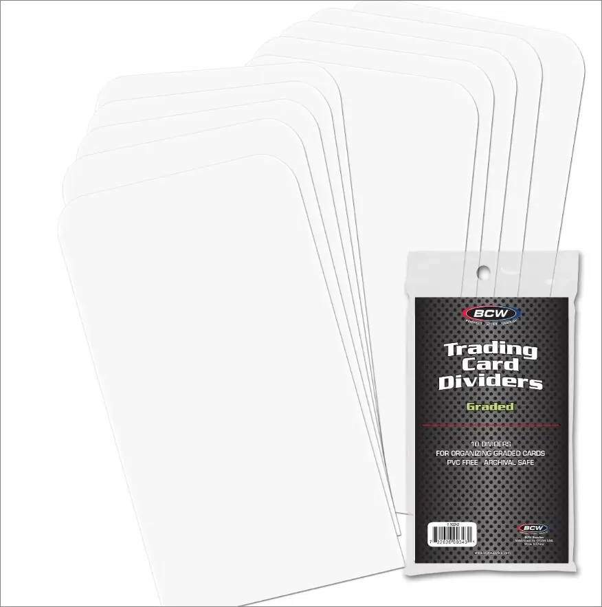 BCW Trading Card Storage Case Dividers - Assorted Sizes - Pack of 10