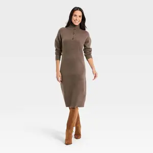 Women's Long Sleeve Midi Sweater Dress - Universal Thread