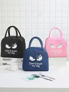 Cool Cartoon Eyes Bag with 'don't Touch My Bag' Text, Available in, Navy, Perfect for Commute, School, Picnic