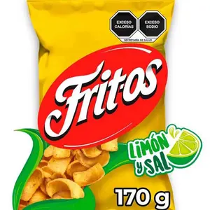 1 Fritos Limon y Sal Big bag Mexican Snack chips Crunchy Crispy Flavor lime and salt corn botanas