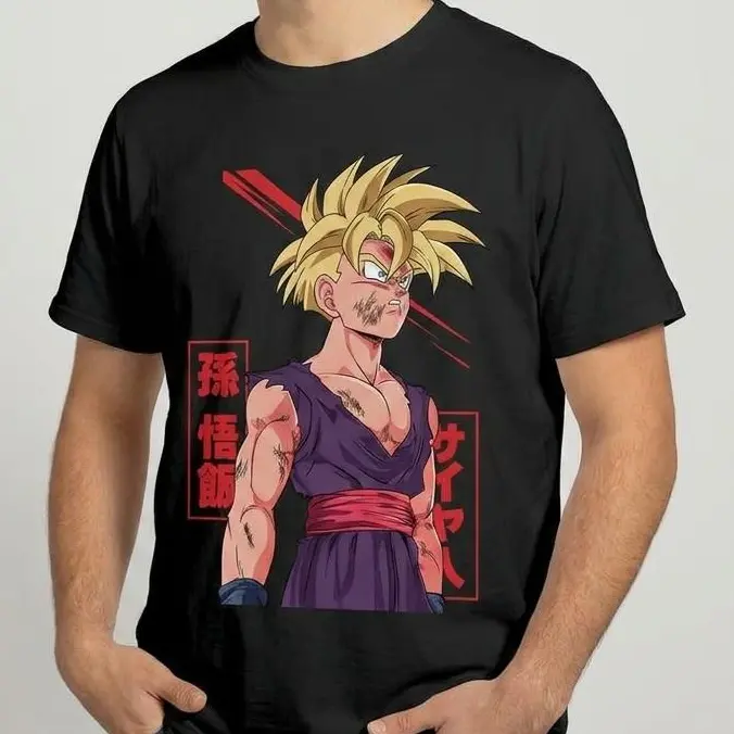 [100% Cotton] Super Saiyan Warrior Gohan T-Shirt, DBZ Apparel For Fans, Anime Tee summerwins