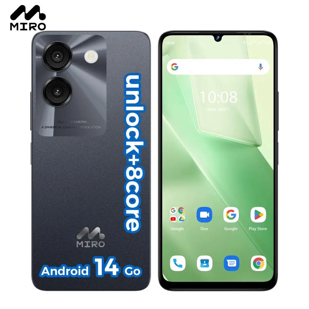 【A67】Miro Phone Smartphone – Unlocked Android, Expandable Storage, 6.75" HD+ Display, 8-Core Processor, 4000mAh Battery, Bluetooth Charging – Travel, Home, Daily Fun, Quick Calls & Messaging, Ideal Gift for Teens, Backup Smartphone Users & Parents