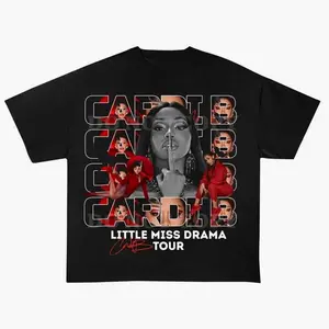 Car-B Inspired Little Miss Drama Tour 2026 Shirt, Vintage Rap Concert Tee, Am I The Drama Fan Gift Unisex I4E
