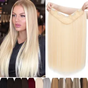 18" 40cm V-Shaped Clip In Hair Extensions Natural Straight Synthetic Hairpieces 5 Clips Hair Accessories For Women