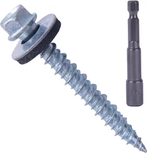 400 count Metal Roofing Screws 10 x 1 inch, Hex  Sheet Metal Roof Screw with EPDM Washer for Corrugated Roofing