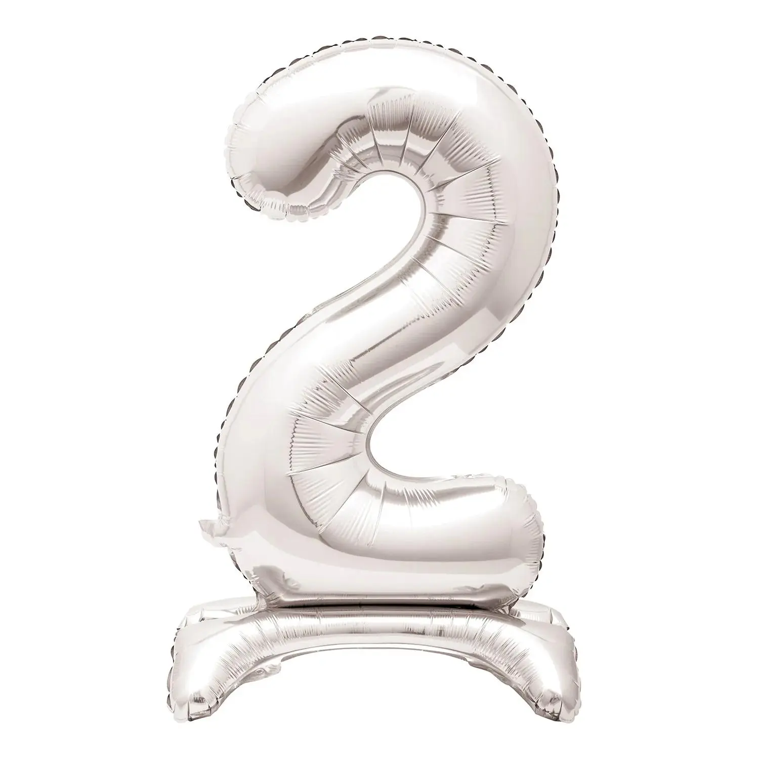 2-Shaped Silver Number 30" Mylar Stand-Up Balloon