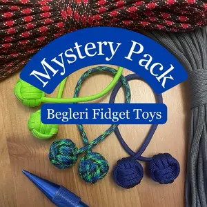 Monkey Fist Paracord Begleri Mystery Pack | Random Colors and Patterns | Handmade | Skill Toy, Stress Relief Toy, Fidget Toy