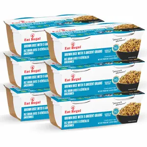 Eat Regal Flavored Rice, 2 Individual Cups, Pack of 6, Ready in 60 Seconds (Pack of 6, Brown Rice with 5 Ancient Grains)