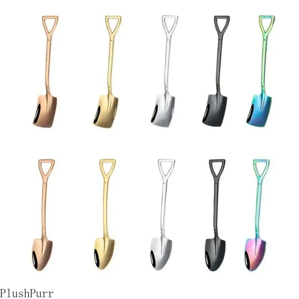 10-Pack Stainless Steel Shovel-Tip Ice Cream Spoons, Stylish Creative Cutlery, Elegant Durable Tableware for Dessert, Coffee Serving at Home, Spoon tiktokshopbacktoschool