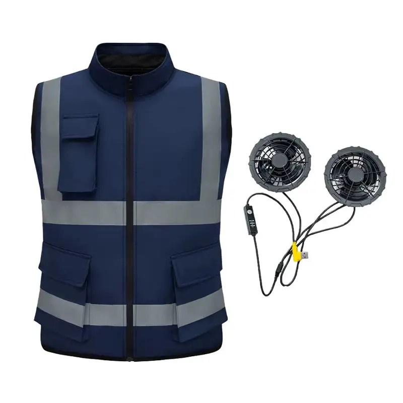 Cooling Vest with Fan Air Conditioned Clothing Sleeveless Cooling Jacket Outdoor Working Reflective Vest Custom Logo