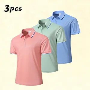 3 Polo shirts are directly sealed!The design of the contrasting color neckline is full, breathable and quick-drying without sweating, commuting, playing ball, and dating can be taken casually, and it will not be the same for a week! Knit Sleeve Vintage