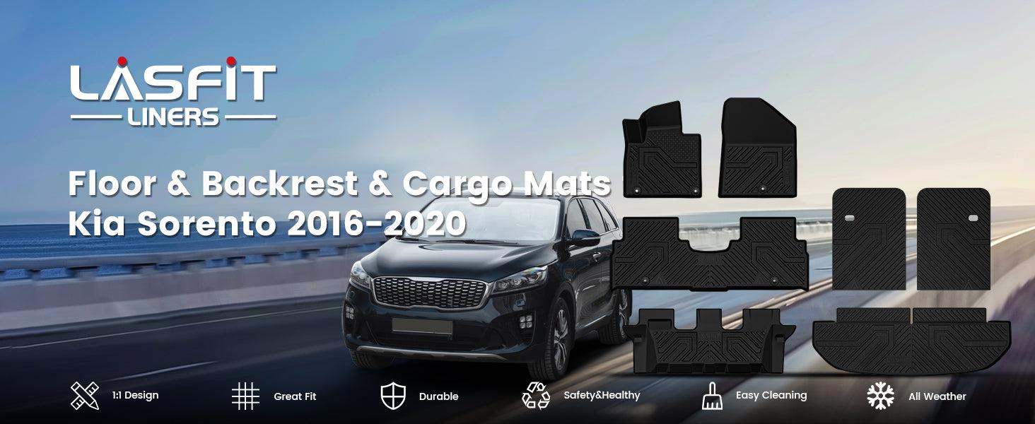 Lasfit fit for 2016-2020 Kia Sorento Floor Mats or Seatback & Cargo Mats, Fit 7 Seats Only