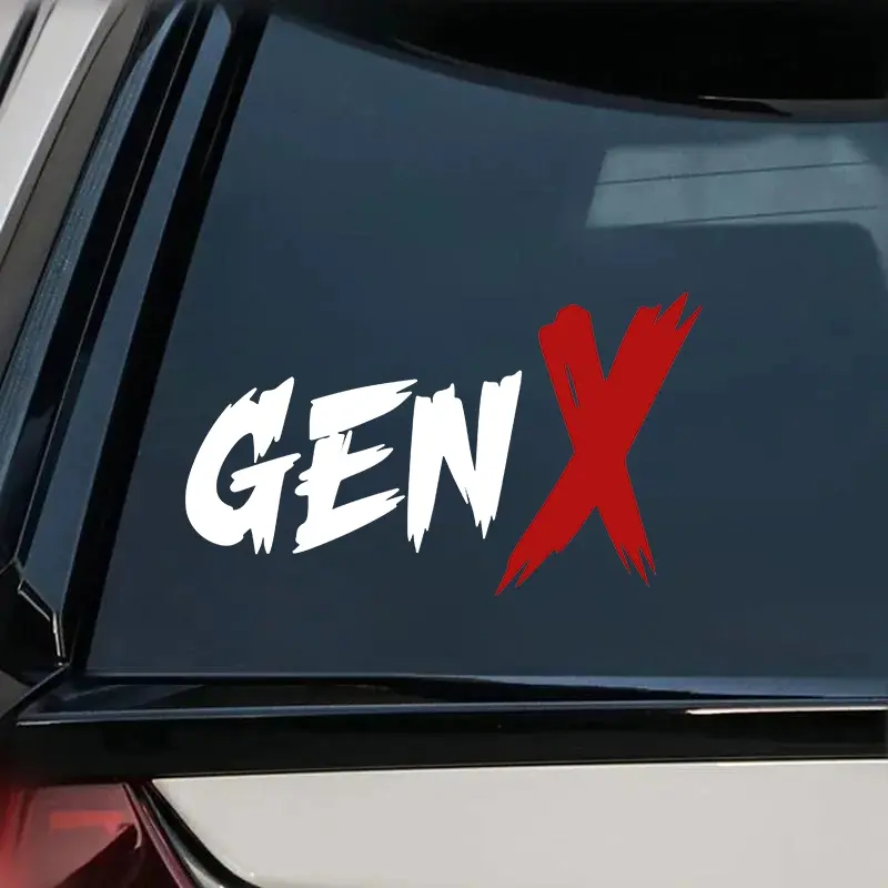 1PC Personalized GENX Black Red Design Waterproof and Durable Suitable for Car Windshield Body, Motorcycle Side Panels, Scratch Blocks Body Decorative Sticker For Cars, Automotive Decals, Car Stickers, Car Decals