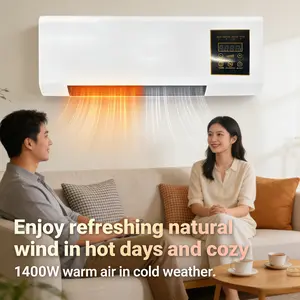 Space Saving Design! 1400W Wall Mounted Fan Natural Wind Fast Heating Perfect For Home & Office