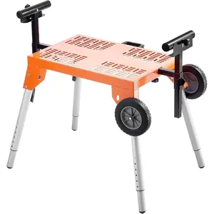 VEVOR 80in Collapsible Rolling Miter Saw Stand With One-piece Mounting Brackets, Clamps, Rollers, Heavy Duty Folding With Sliding Rail, 300lbs Load CapacityVEVOR Super Brand Day