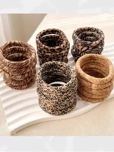 10-Piece Animal Print Hair Tie Set, Leopard & Zebra Patterns, Elastic Hair Bands for School Gym Outdoor, Women Girls Hairstyles, Hair Accessories, Hair Styling Accessories