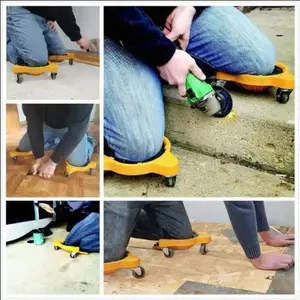 Durable Heavy-Duty Knee Brace with 3 Wheels and Comfortable Gel Pad, Suitable for Neutral Adults, 360° Rotation, One Size Fits All, Knee Pads