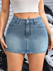 Light Blue Retro Denim Short Skirt, Summer New Arrival, Vintage Washed, Versatile Streetwear, Perfect for Casual