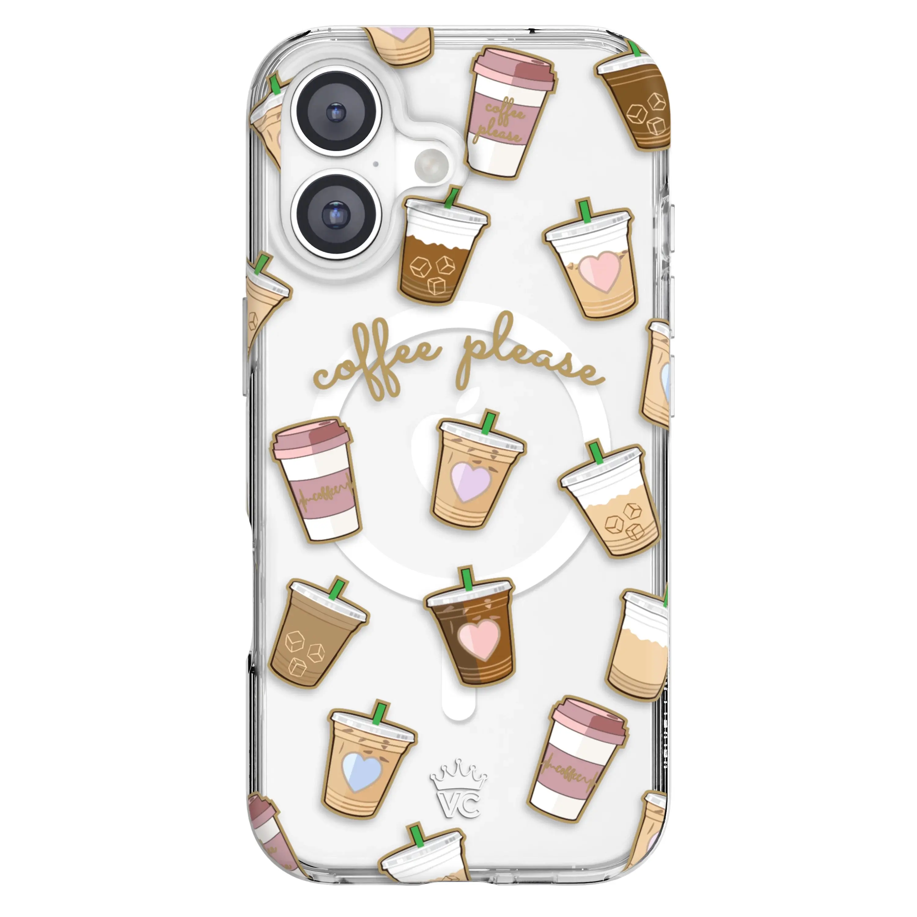 Velvet Caviar Coffee First iPhone Smartphone Case - Cute Stylish Girly Soft TPU Polycarbonate Cover, Scratch-Resistant Shockproof Gold Chrome Accessory with Magnetic Grip, Grip + Wallet Ready