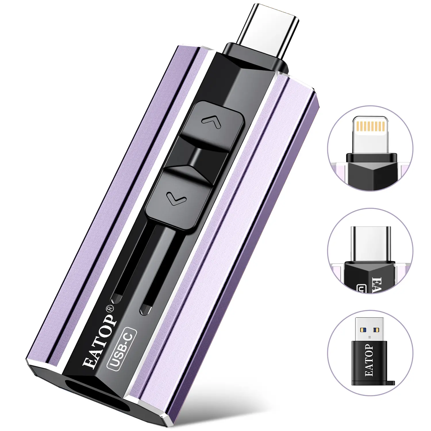 EATOP Compact Flash USB Flash Drive - Portable Travel Work Data Storage, Class 10, Plug-and-Play Photo/Video Backup, Compatible with iPhone 7 Series, iPad Mini 2 Tablets, Android PC, No App Required, Manufacturer Warranty