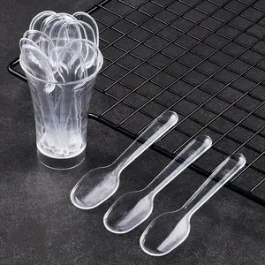 20/100pcs Mini Clear Plastic Spoons Disposable Flatware For Jelly Ice Cream Dessert