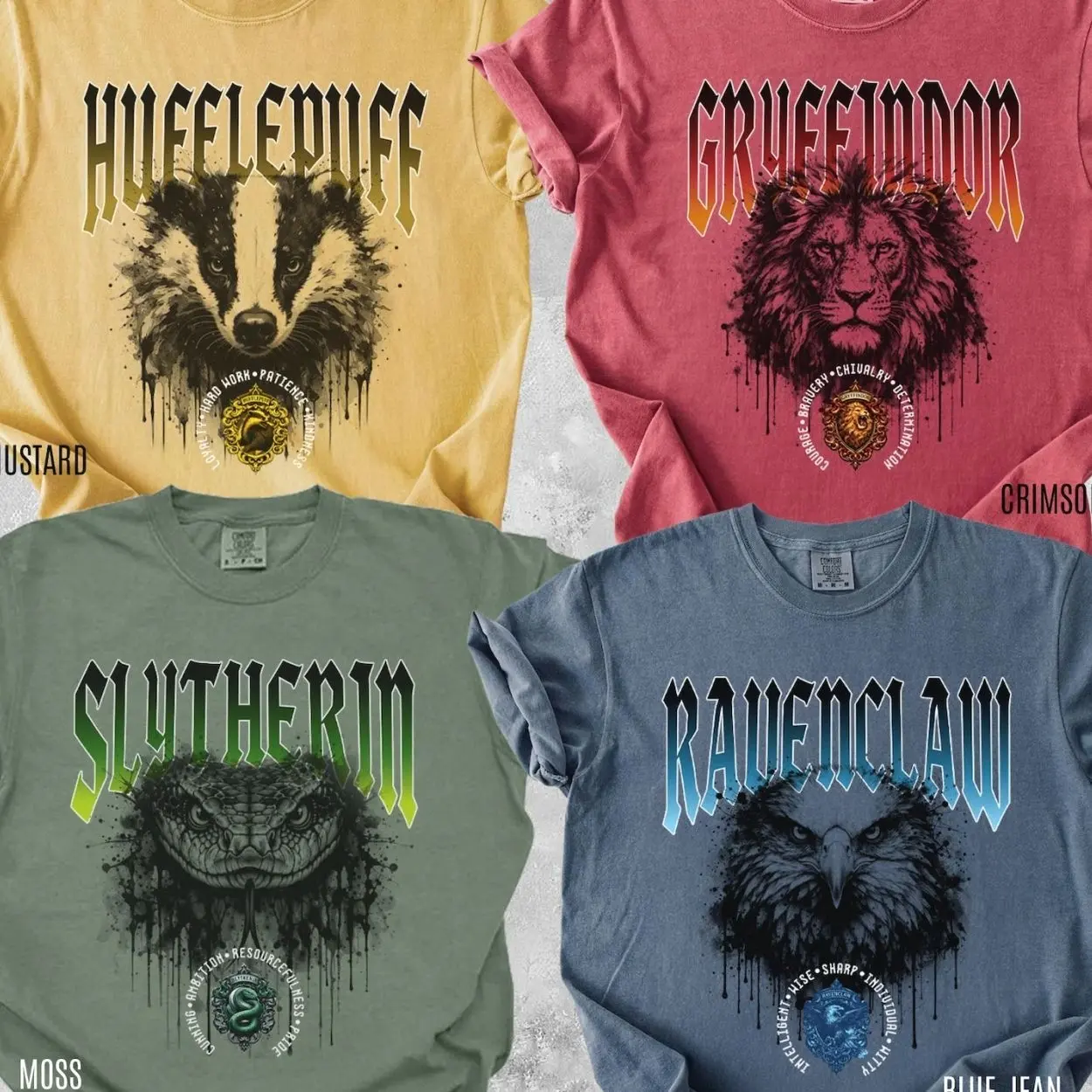 Wizard House Shirts, Magical School T-Shirt, Vintage Fantasy Artwork R1J87