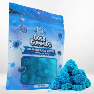 Goso Gummies Sour Blue Razz Viral Gusher Bombs 6oz Candy - Fruit Snack