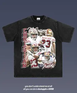 Christian McCaffrey 1.3 – Graphic Tee, Menswear Crew Neck Football Streetwear T-Shirt, Unisex Casual Regular Fit Cotton Tops, Good Vintage Hip-Hop Bold Retro Apparel, Men Round Neck Y2K Sports Tees