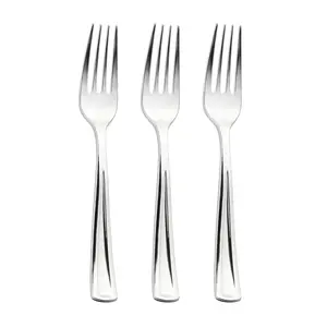 Shiny Metallic Silver Plastic Forks