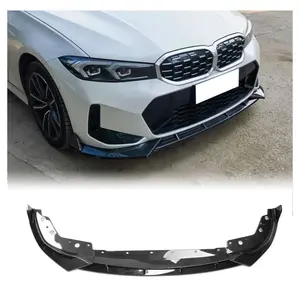 BMW 320i 328i 330i Series Front Bumper Lip Spoiler Glossy Black ABS Plastic Splitter Chin Diffuser Body Kit with Strut Rods for Universal Fitment