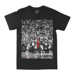 FEEGO Summer Men Women Los 100% Cotton Direct Spray Summer Loose Short Sleeve T-shirt Number 23 Jumpman Tribute T-Shirt – Clean Retro Basketball Tee,Signature Moment Good Graphic Tee Classic Crew-Neck Short-Sleeve Men's Basketball Shirt