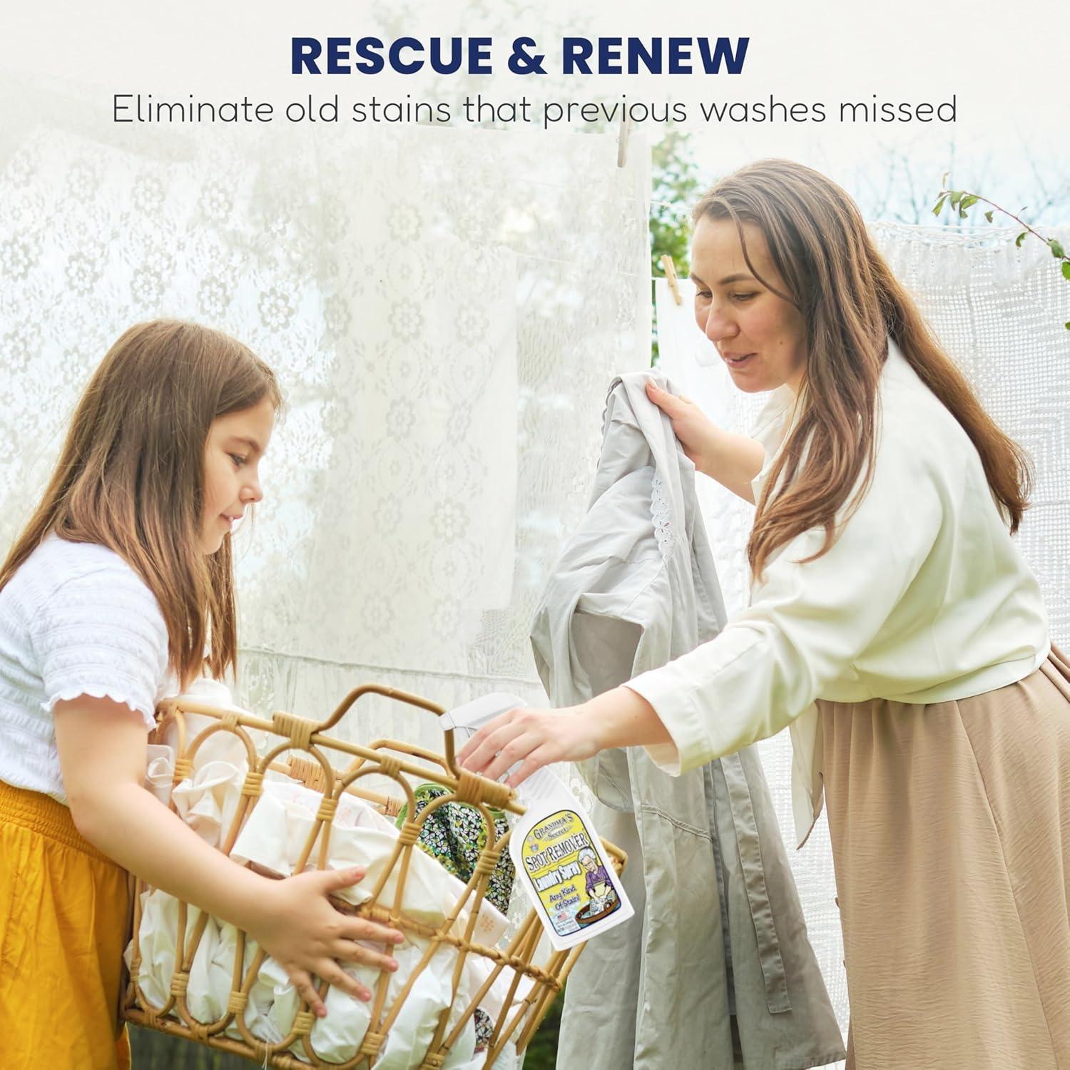 Grandma's Secret Spot Remover Laundry Spray -Chlorine, Bleach & Toxin-Free Stain Remover -  Oil, Paint, Blood & Pet Stains Household Cleaner Cleaning All-Purpose Scented