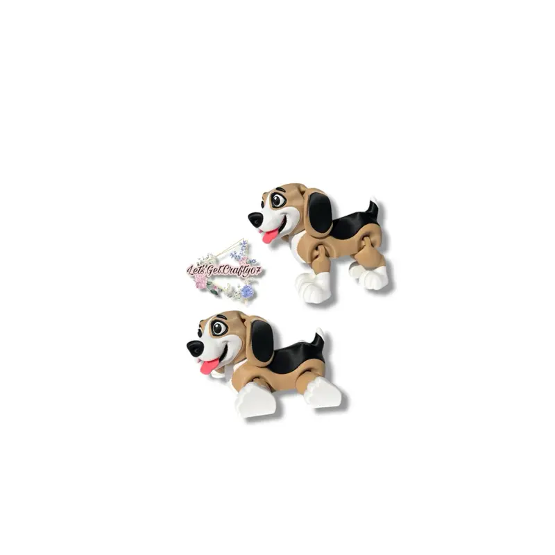 Miniature Beagle 3D Printed Articulating Figurine - Adorable Beagle Dog Figurine for Collectibles and Decor