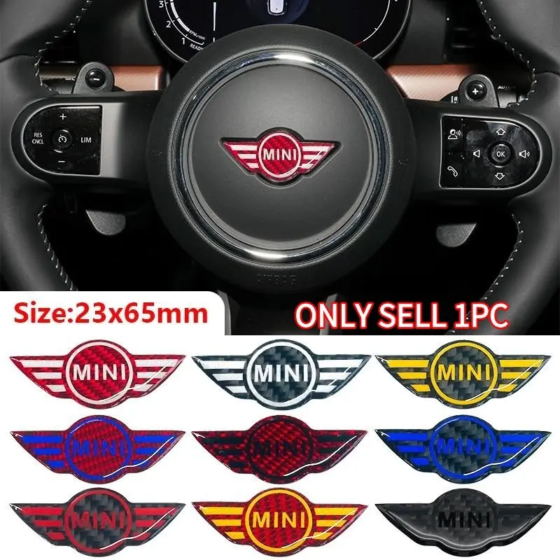 1pcs Mini Car Steering Wheel Center Emblem Sticker, Automobile Decals, Car Accessory, Vehicle Accessories Interior, Scratch-Resistant Wear-Resistant, Personalized Style, Fits Mini Cooper/one/s/jcw/countryman