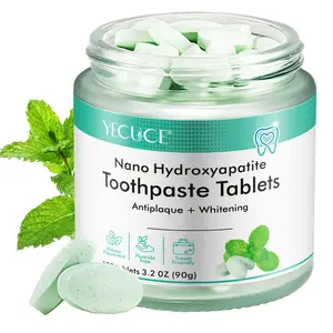 Yecuce Nano Hydroxyapatite Teeth Cleaning Tablets, 150 Pieces Per Box, Natural Mint Flavor, Premium Dental Care, Fresh Breath, Home Travel Essential