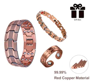Pure Copper Magnetic Bracelet,Adjustable Healing Jewelry with Strong Neodymium Magnets,Classic Wellness Design