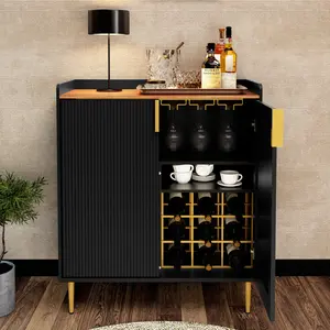 Wine Cabinet for Entertaining Enthusiasts - Stylish Modern Bar Cabinet with Ample Storage, Wine - Bottle Organizer, Perfect for Living Room & Dining Room Gatherings
