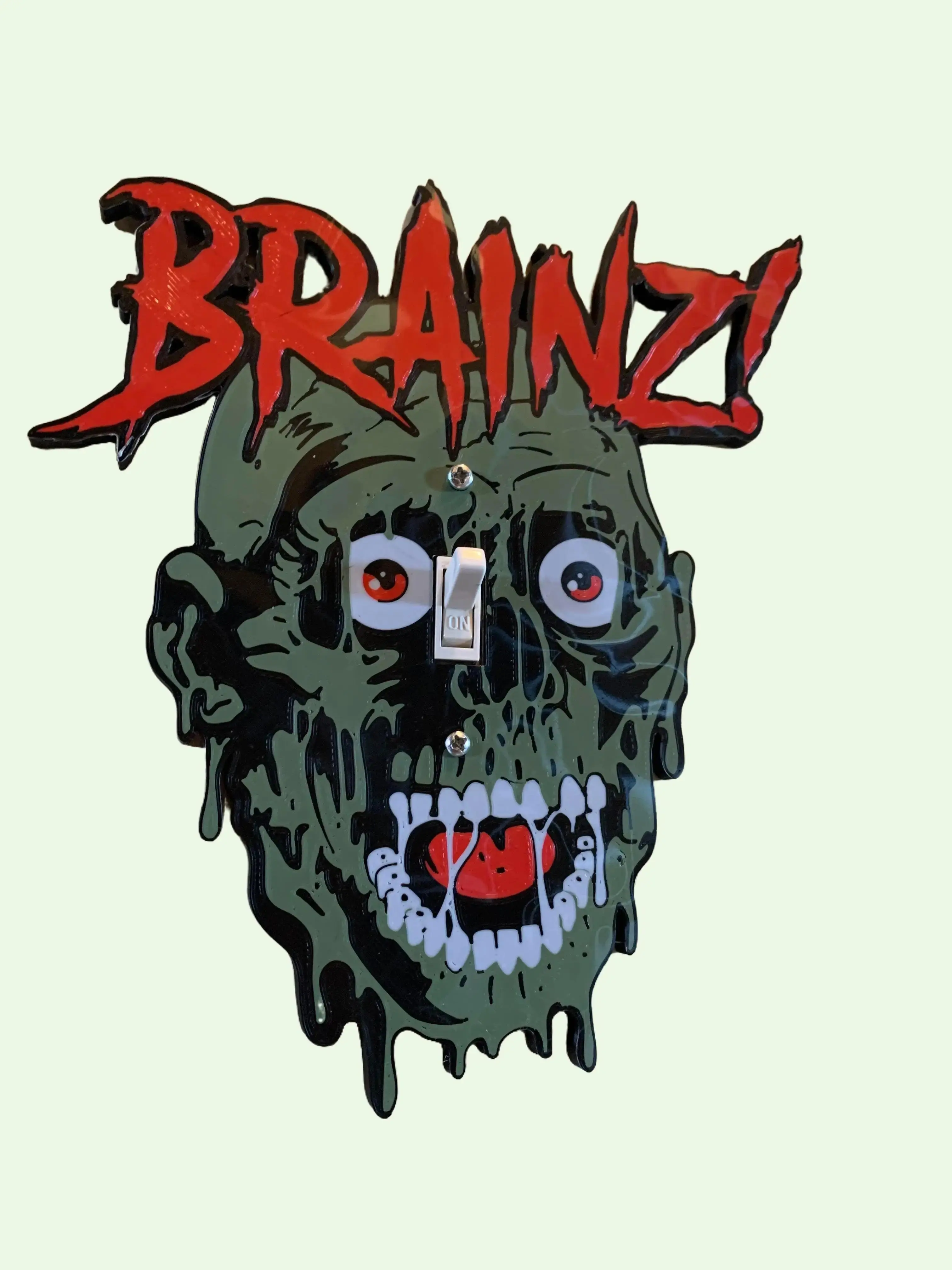 Zombie Decorative Light Switch Cover - Durable Single Pole Slide Switch Accessory, Stunning Holographic Pattern, Multiple Colors, Unique Design, High-Quality Modern Finish, for Room Decor, Living Room, Horror Decor, Single Outlet