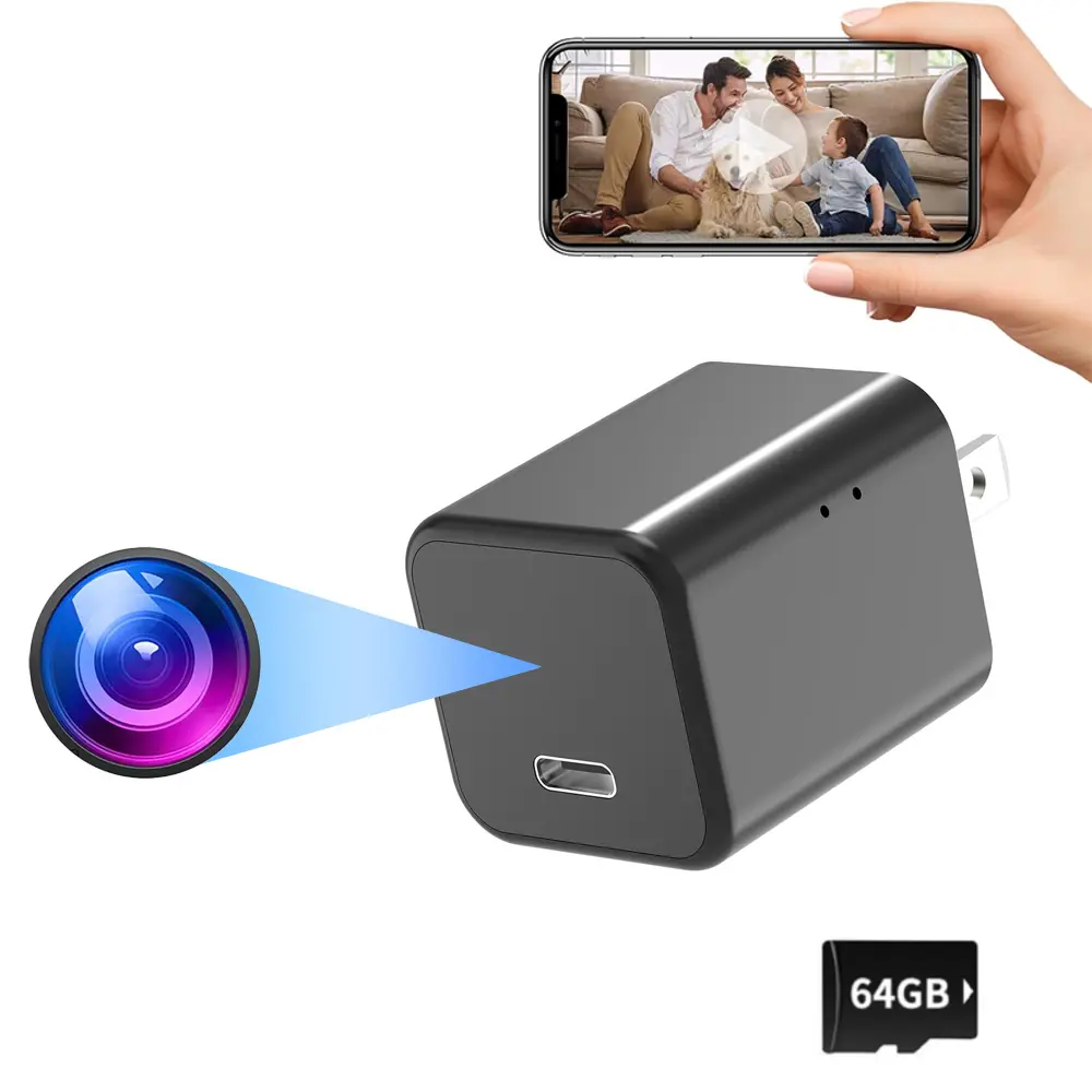 64 GB Discreet Mini Type-C USB Charger mini Camera 1080P HD WiFi Nanny Cam with Remote View Motion Detection for Home Baby Pet Monitor