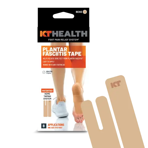 KT Health Kinesiology Tape for Plantar Fasciitis - Home Self-Care Foot Support Tape for Adults, Discreet Simple Wrap Technique, No Trainer Needed for Arch Pain, Heel Pain, Foot Strain, Sleeping Relief