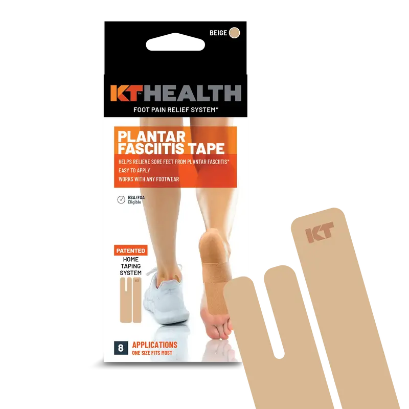 KT Health Kinesiology Tape for Plantar Fasciitis - Home Self-Care Foot Support Tape for Adults, Discreet Simple Wrap Technique, No Trainer Needed for Arch Pain, Heel Pain, Foot Strain, Sleeping Relief
