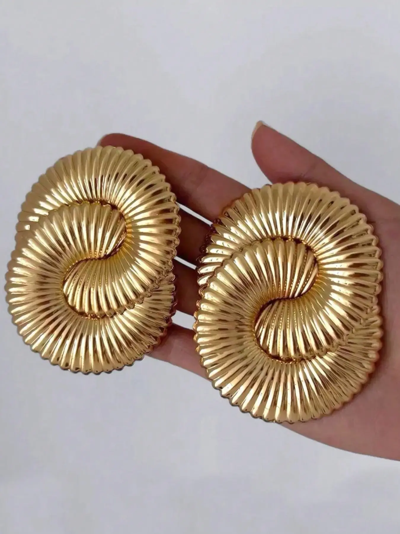 Hollow out Textured Hoop Earrings, Earrings Hoops, Fashionable Earrings, Statement Earrings, Punk Style Earrings, Casual Matching Earrings Jewelry for Women, Fashion Chic Accessories, Classic Fashion Accessories for Daily Wear