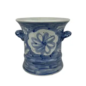 Hand-Painted Porcelain Folk Pot