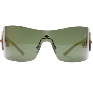 Cesare Paciotti CPS026 Creme Shield Crystal Stones Designer Sunglasses -Wo