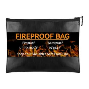 Fireproof & Waterproof Document Bag – Zippered Safe Storage for Passports, Cash, Important Papers & Valuables, 10"x13.5" Travel, Home & Office Organizer