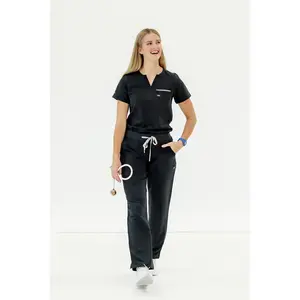 Women Classic Fit Scrub Pant (Black)