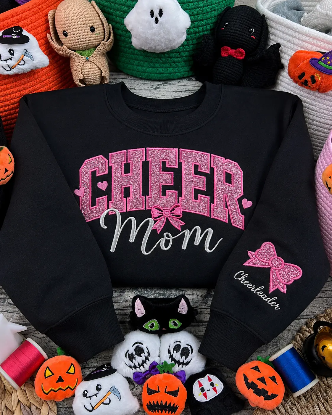 Embroidered Football Crewneck Sweatshirt, Glitter Patch Football Game Day Apparel, Vintage Oversized Sports Jumper, Cozy Fall Gift for Her