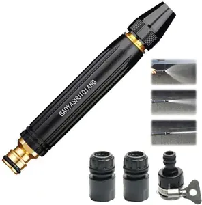 Heavy Duty Adjustable Twist Hose Nozzle Jet Sweeper Nozzle, Adjustable Metal Nozzle Garden Hose Sprinkler, Powerful High-Pressure Home Car Wash & Garden Sprayer